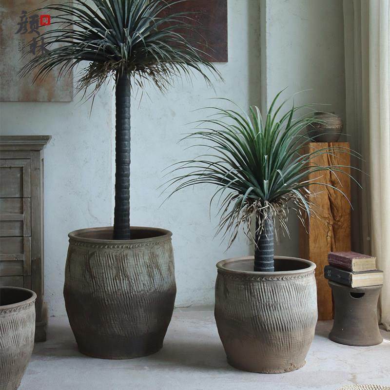 大口径RVP土缸鱼缸陶睡莲缸花盆植物种缸缸复古装饰栽大庭院生态,家居饰品,花盆,淘宝优惠券,粉丝福利购,淘宝优惠卷