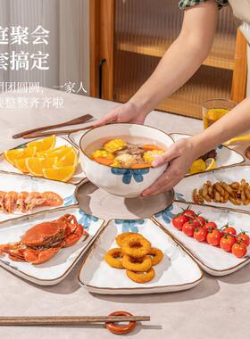 圆年夜饭过年子拼盘餐组合套装家用陶CAI瓷碗盘盘子20具25新款团