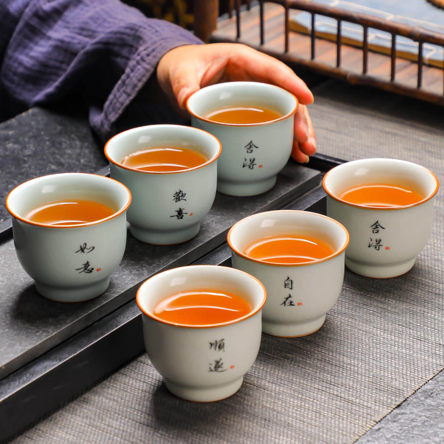 岚宫窑 大号陶禅意YJBA-C00杯6汝茶窑主人杯品茗杯瓷冰裂纹功夫祇