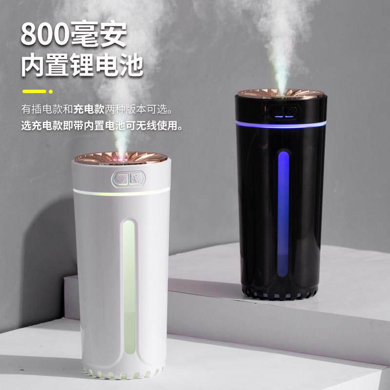 车载加器湿器空净气化雾化香薰雾机汽车用气氛灯黑LA-0618S科技氧