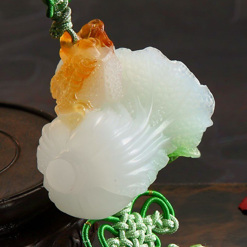 古法满玉琉璃百财汽车挂件汽车用品汽车挂饰白菜汽车吊坠汽车内饰