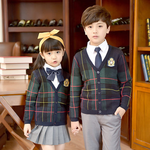 贵族幼儿园园服套装英伦学院风儿童开衫春秋季毛衣班服小学生校服