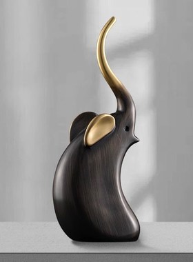 招财全铜富贵吉祥大象摆件一对家居装饰玄关酒柜客厅乔迁礼品桌面