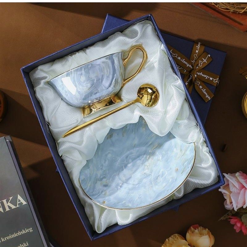 梦幻蓝欧式陶瓷骨瓷咖啡杯子杯碟套装英式下午茶具高档精致高级感,餐饮具,咖啡杯,淘宝优惠券,粉丝福利购,淘宝优惠卷