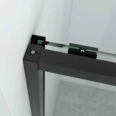 极窄缓冲一字型淋浴房干湿分离玻璃隔断卫生间浴室推拉移门浴屏