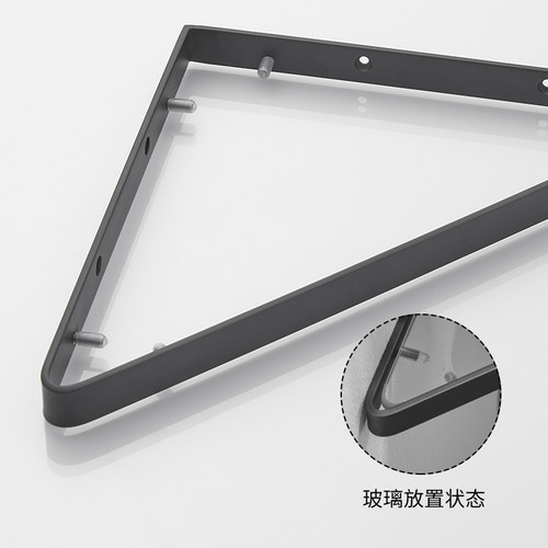 免打孔淋浴房玻璃置物架厕所卫生间三角架壁挂浴室洗漱台托盘收纳