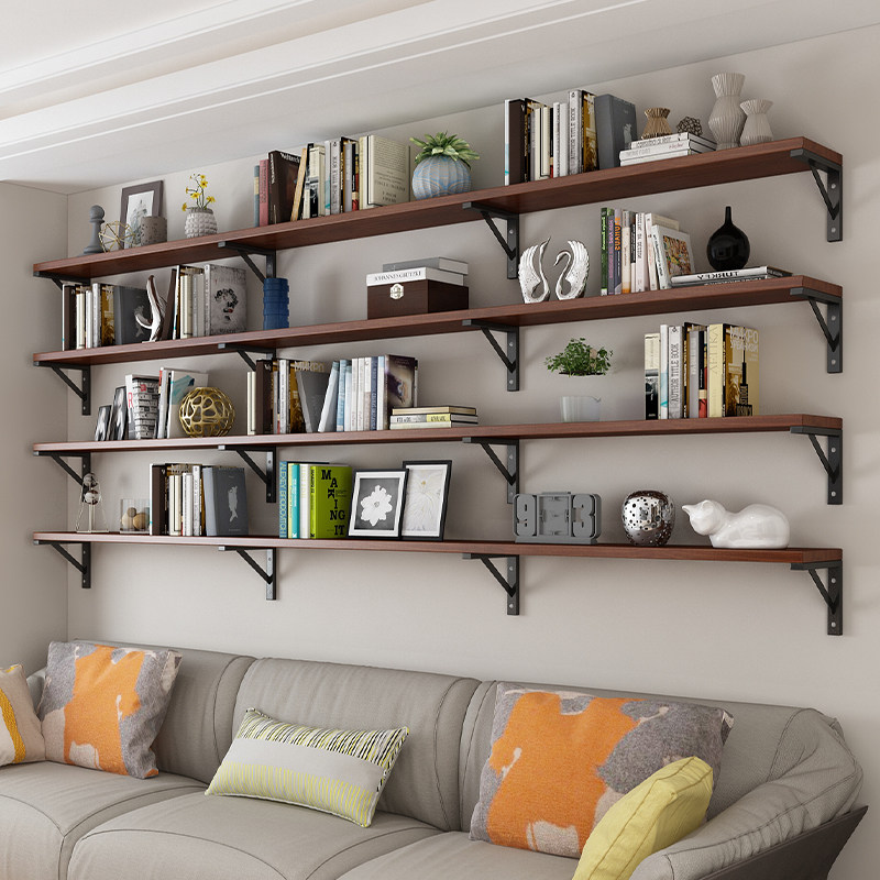 沙发后置物架实木书架隔板简易沙发边书柜铁艺客厅挂墙靠墙储物架,住宅家具,书架,淘宝优惠券,粉丝福利购,淘宝优惠卷
