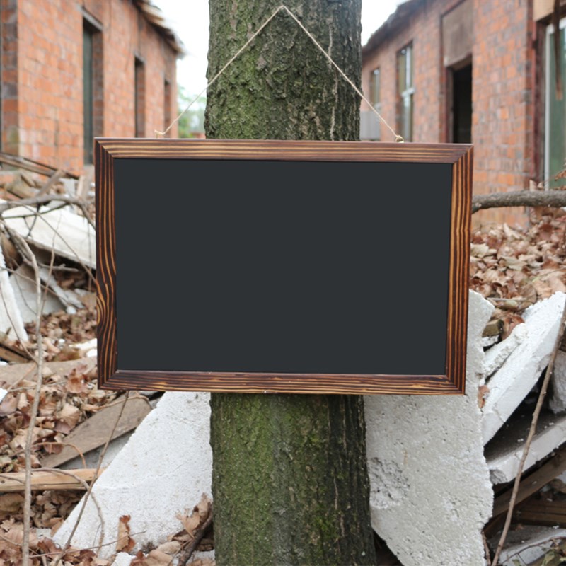 实木挂式碳化磁性小黑板店铺用广告牌双面粉笔手写菜单栏支架展板