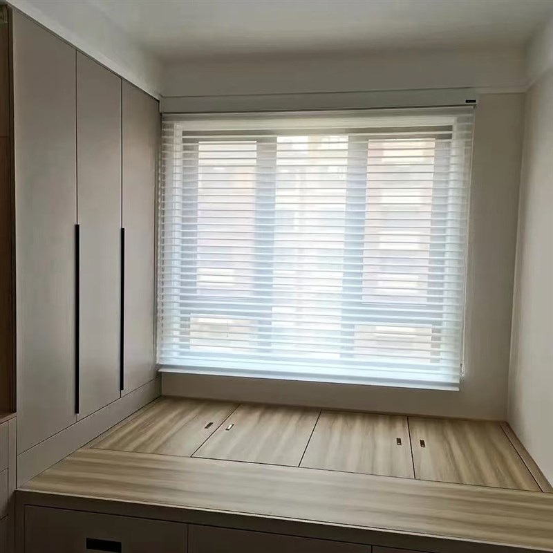 百叶窗手动电动香格里拉窗帘遮光卧室办公室浴室厨房防水飘窗上下