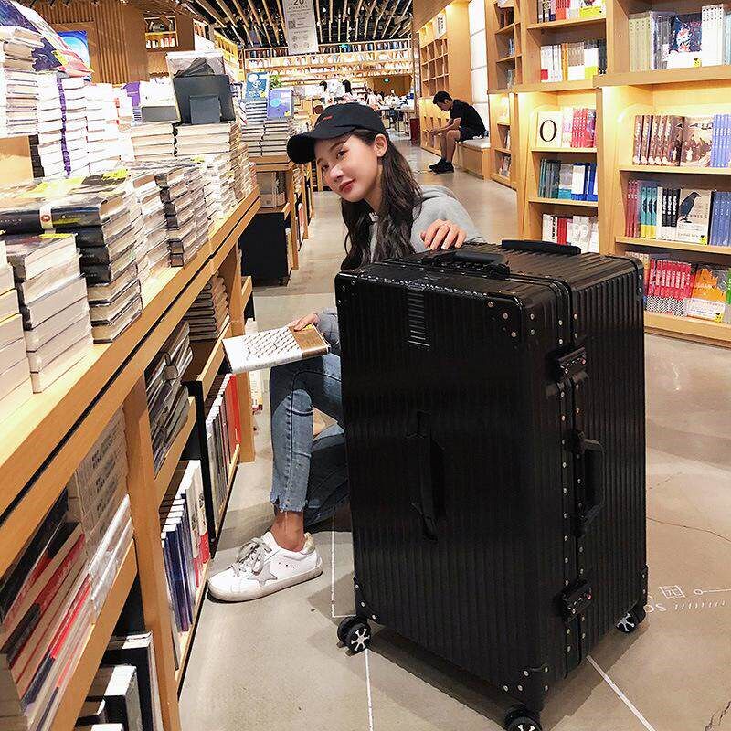 加厚行李箱女学生拉杆密码箱男超大40F旅行箱50寸大容量铝框拉链