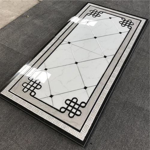 过道走廊拼花地砖800X800入户玄关拼图瓷砖地毯花抛晶砖0.8米宽