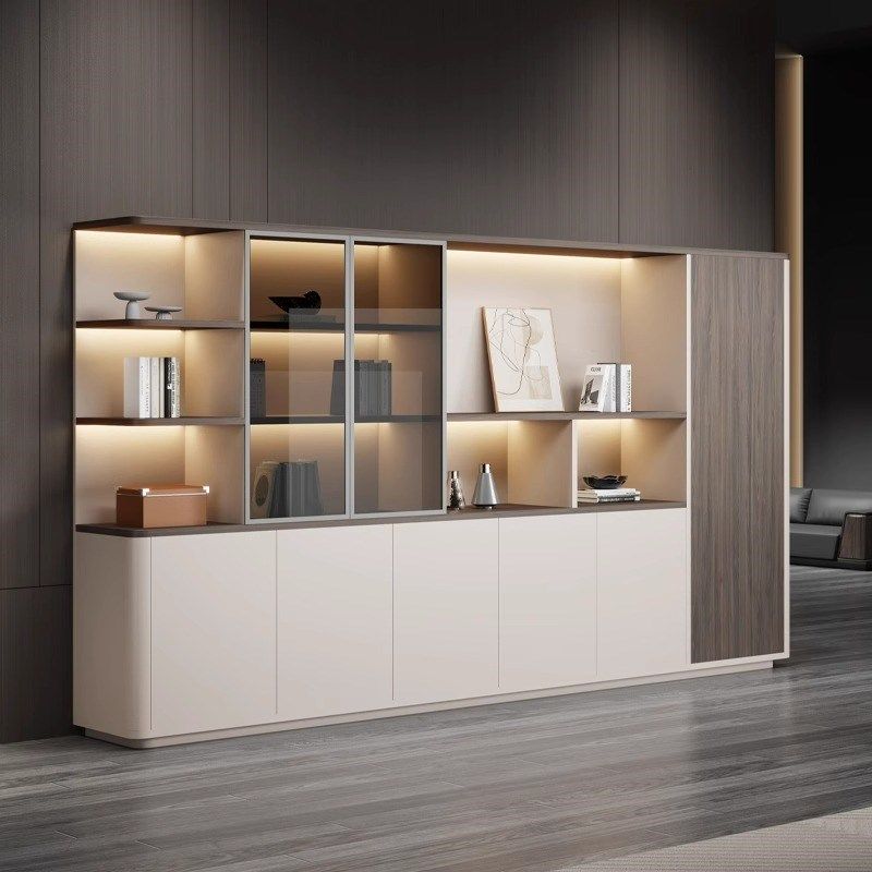 书柜办公室靠墙木质文件柜玻璃门装饰柜高级感背景柜可定制落地柜,商业/办公家具,文件柜,淘宝优惠券,粉丝福利购,淘宝优惠卷