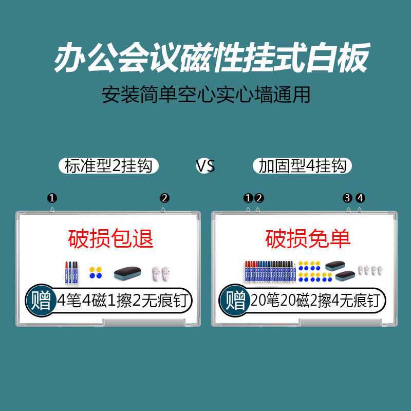 办公会议磁性挂式白板写字板商用壁挂式白班挂墙黑板单面车间看板