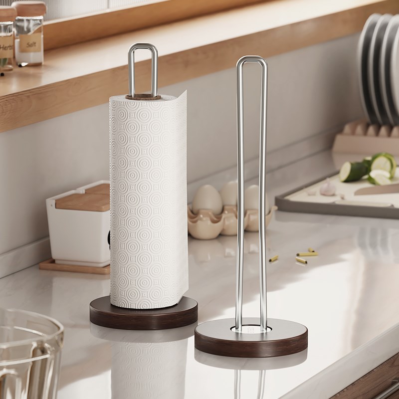 304不锈钢厨房纸巾架卷纸架用纸支架抽纸立架置物架保鲜膜收纳架