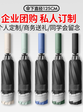 125cmd超大号男全自动折叠2-3人抗暴风晴雨两用广告雨伞定制logo