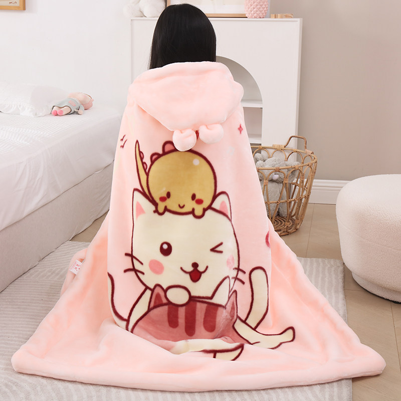 儿童午睡毯小学生教室用冬季加厚披肩斗篷毛毯午休趴睡披风盖毯子,床上用品,休闲毯/毛毯/绒毯,淘宝优惠券,粉丝福利购,淘宝优惠卷