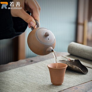 陶瓷老岩泥茶壶粗陶西施壶泡茶家用轻奢现代高级感功夫小茶壶单壶