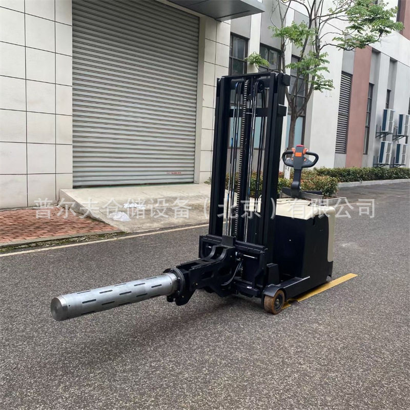 非标电动胀轴车膜纸卷筒自动旋转堆高车手电动气涨轴上料车厂家