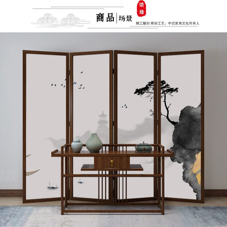 厂家直供新中式简约酒店实木隔断屏风仿古门窗客厅餐厅玄关隔断