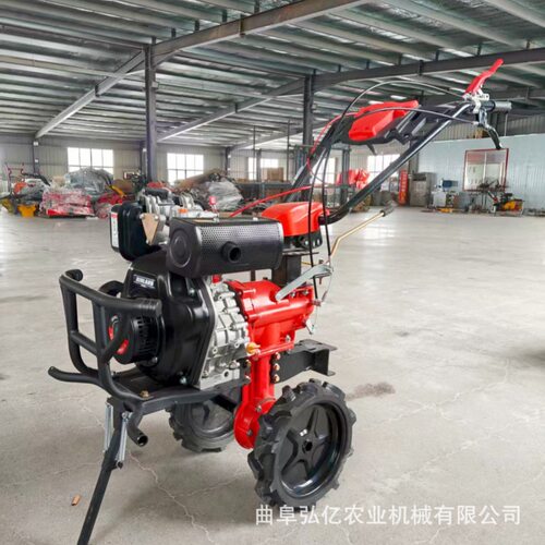 手扶柴油两驱微耕机12马力齿轮电启动耕地机小型旋耕松土除草旋耕