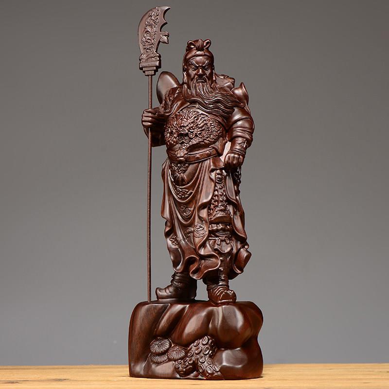 黑檀关木雕公佛像摆NAF件木雕刻大号实武财神像家居客装厅饰开业