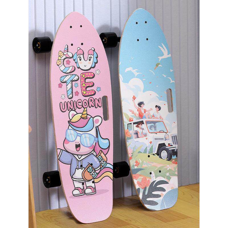 威科笛陆冲板陆地冲浪板儿童滑板车男女生初学者免蹬地青少年哪64