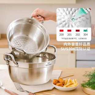 可加热不锈钢盆可明火食品级火锅铁盆304汤盆国风电磁炉专用