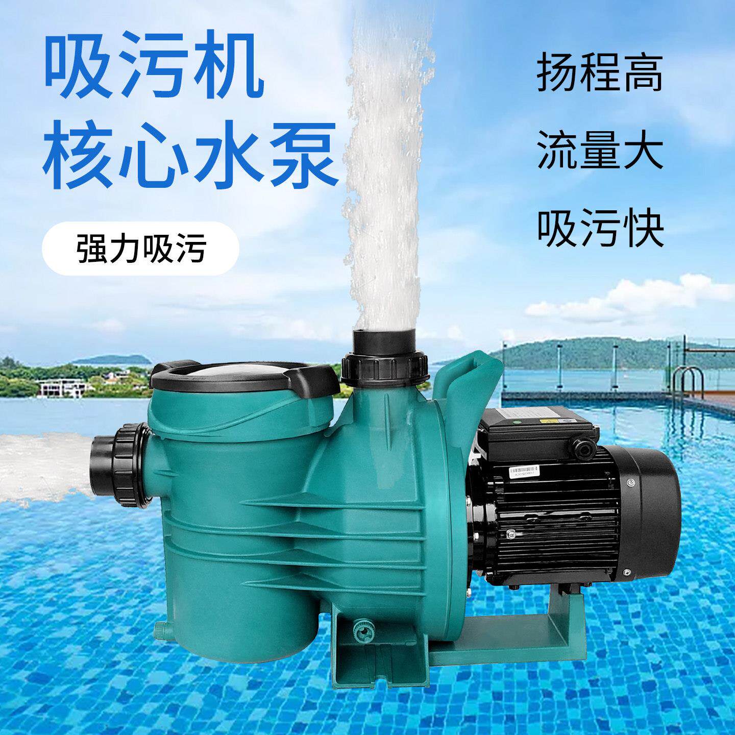 游泳池吸污机水池底INO污清机部水清洁吸污泵手动水下吸底尘器专