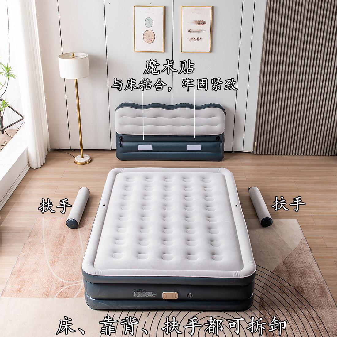 双人蓄电泵气靠背自动充sxx0床 背内置泵空气可折叠帐篷垫单人床
