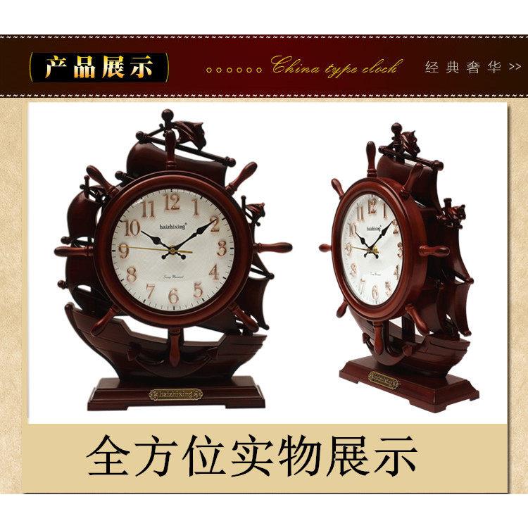 地中海座钟客厅件园大时号静摆音覆古钟8891卧室座钟田欧式石英钟