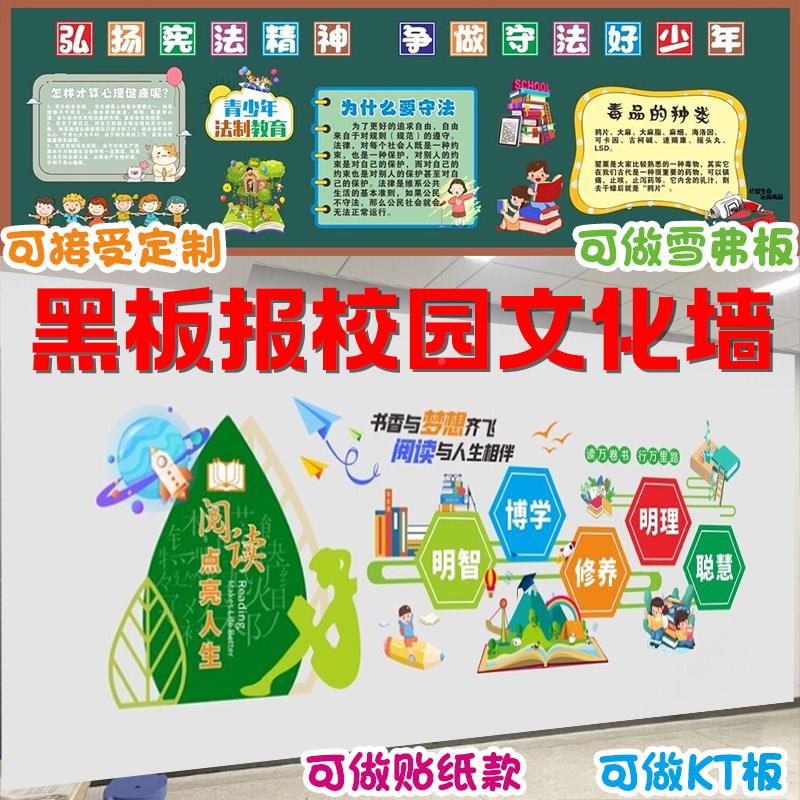 黑板文报装饰墙帖班级化中小学幼儿园教室布板置立体t雪k弗OAS板
