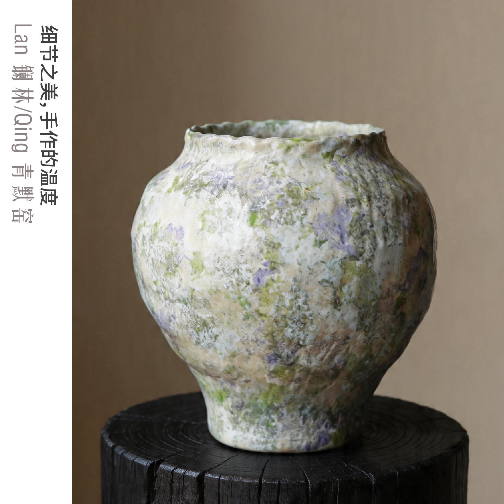 景德镇纯手工陶瓷花盆面蝴兰专用蝶流泉枫P-124盆盆栽家用台景私
