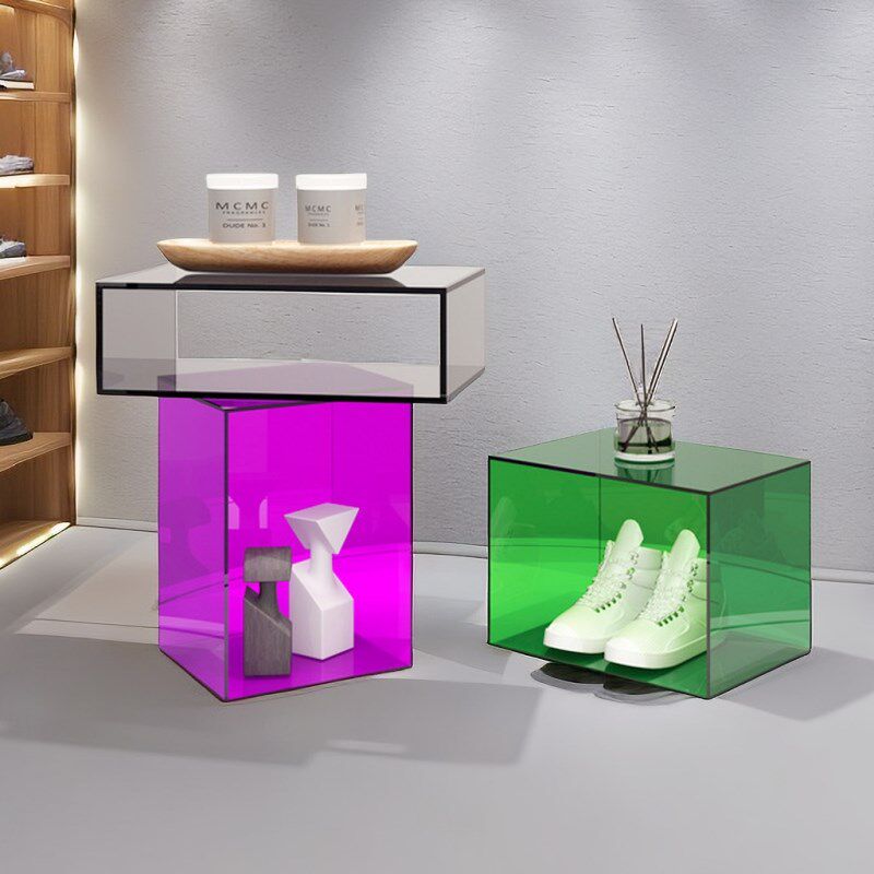 服装店亚克力橱窗流水台鞋包展示架高低装饰陈列道具模特摆件地台