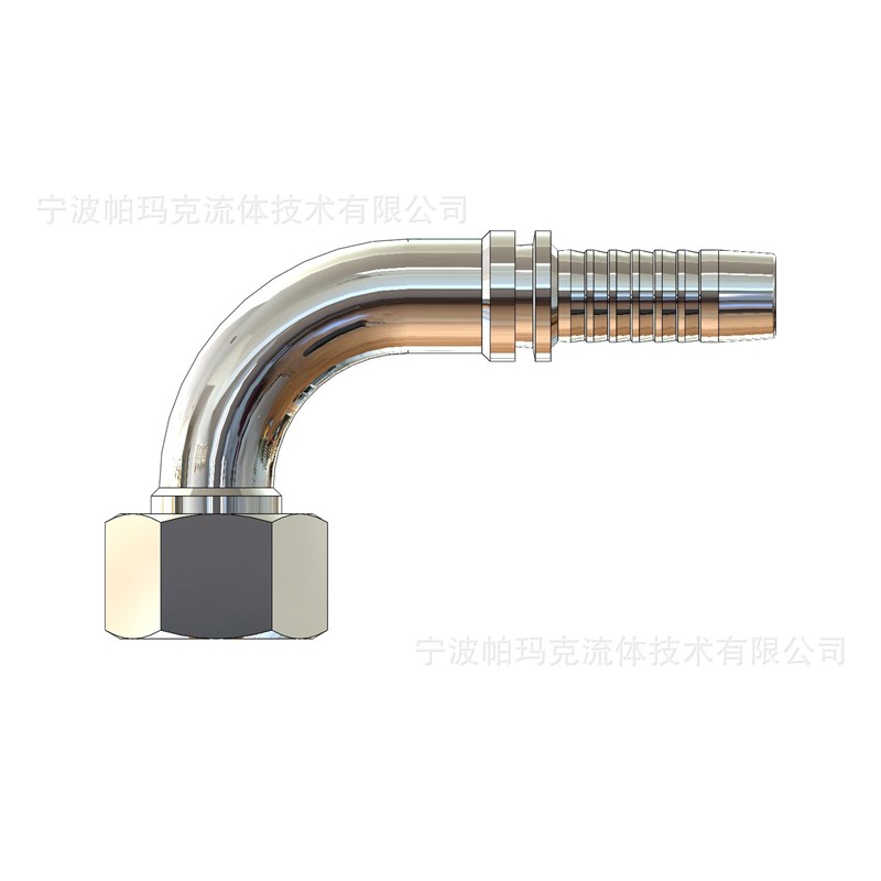 20291-316L不锈钢公制内螺纹平面密封90度弯管接头 扣压软管接头