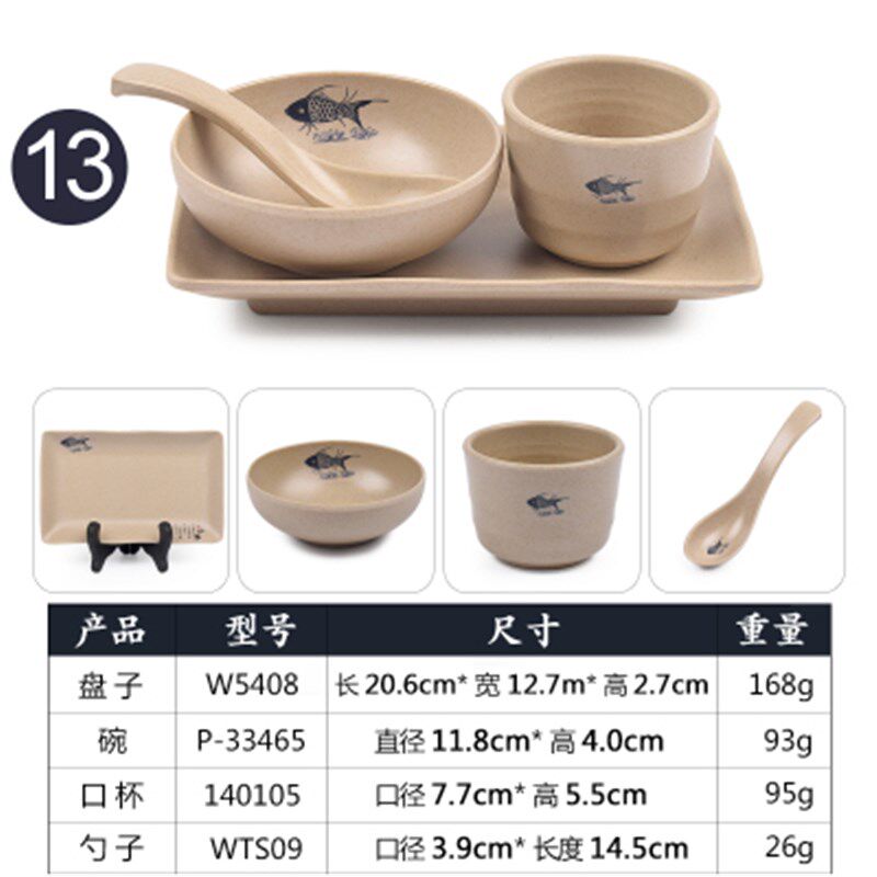 密胺酒店碗碟套装塑料小碗美蛙烤鱼烧烤火锅店摆台四件套餐具商用