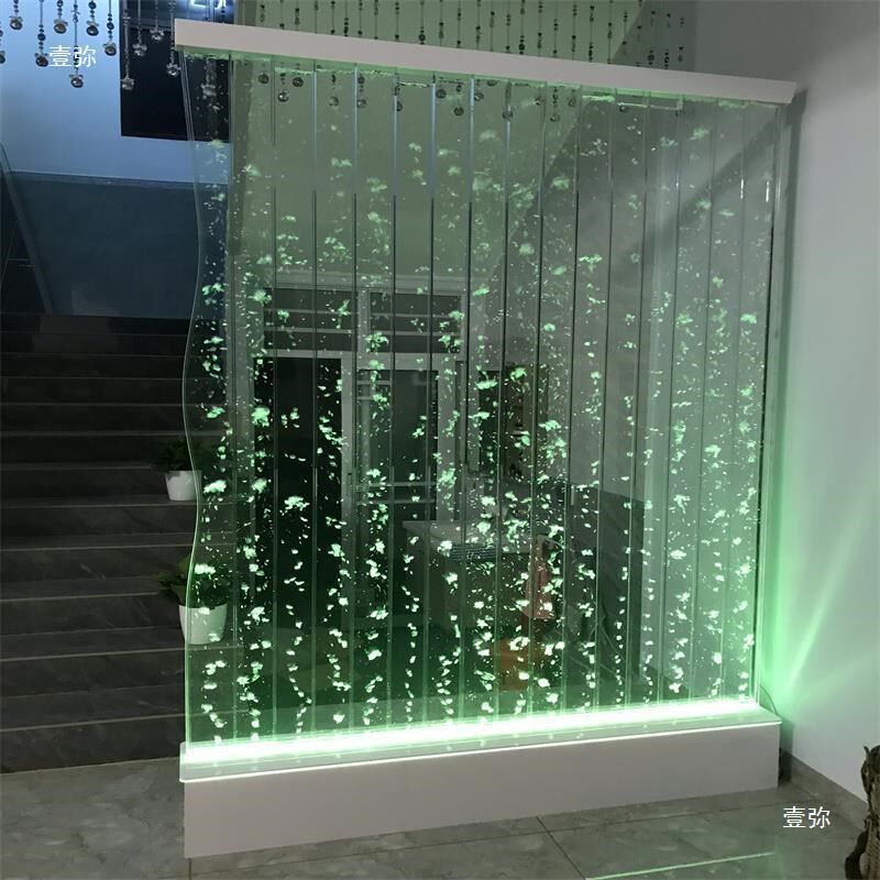 气泡水幕墙水帘水景办公室墙流水亚克力气泡水隔断鱼缸酒店芜湖