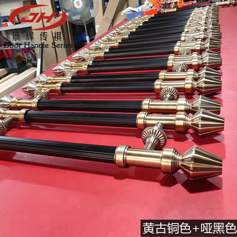 欧式仿古酒店大门拉手古铜色玻璃门把手黑色加厚不锈钢木门拉手