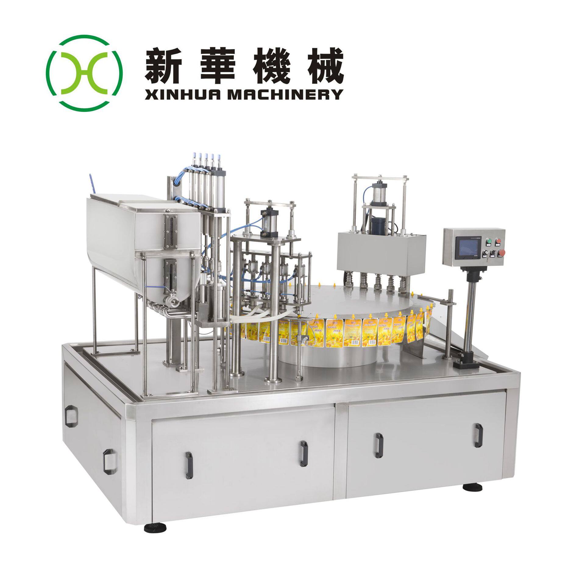 源头工厂自立袋填充旋盖机吸管袋包装机吸嘴袋自动充填旋盖机
