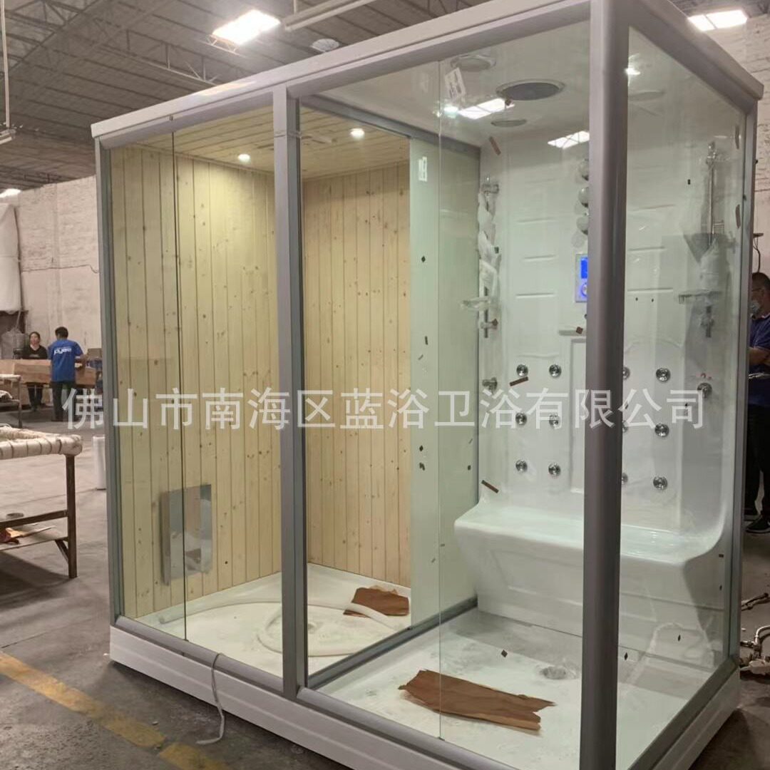 厂家直销现货铜花洒杆铜皂盒干蒸房湿蒸房淋浴三合一结合一体房