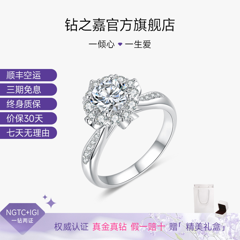 钻之嘉18K钻戒培育钻石戒指