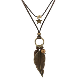 项链女长款新中式禅意羽毛复古民族风装饰波西米亚吊坠配饰毛衣链