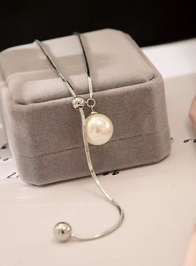 不掉色抽拉高级优雅时尚链女ins2025珍珠款项名媛秋冬毛衣