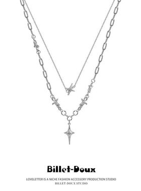 芒星双层轻奢嘻哈女毛衣链