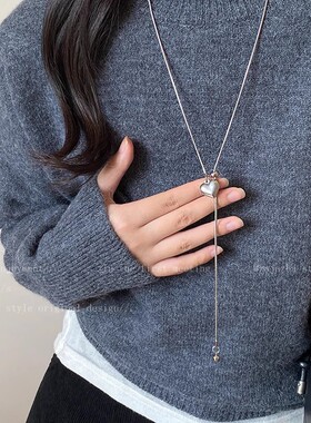 秋冬新款韩系轻奢镶钻珍珠毛衣链