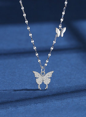 ins轻奢小众闪钻蝴蝶锁骨链