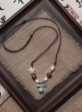 景德镇陶瓷串珠国风项链新中式复古高级感吊坠颈链汉服百搭锁骨链