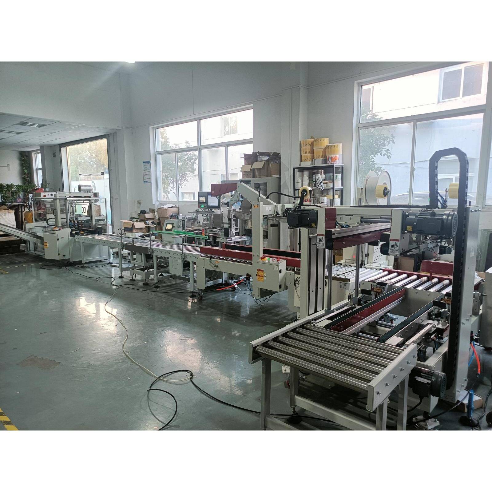 工厂后段包装线体开箱封箱称重贴标捆扎线体全自动包装线