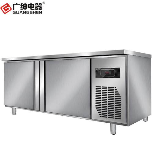 广绅电器冰柜商用冷藏展示柜操作台保鲜柜水吧台大容量风冷