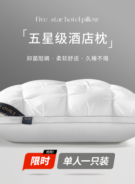 五星级酒店枕头护颈椎助睡眠专用枕头芯单人一只装枕芯单个装男