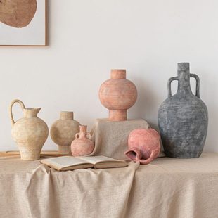 诧寂风陶瓷花瓶室内陶艺客厅桌面装 插花摆件 饰玄关电视柜民宿软装